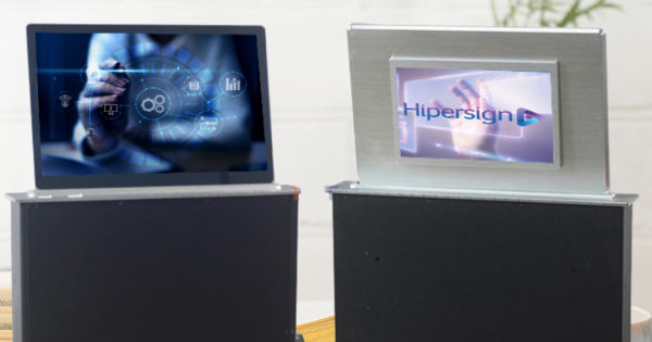 Ultra Light Monitor Lift With Name Display Screen| HS-AML-N