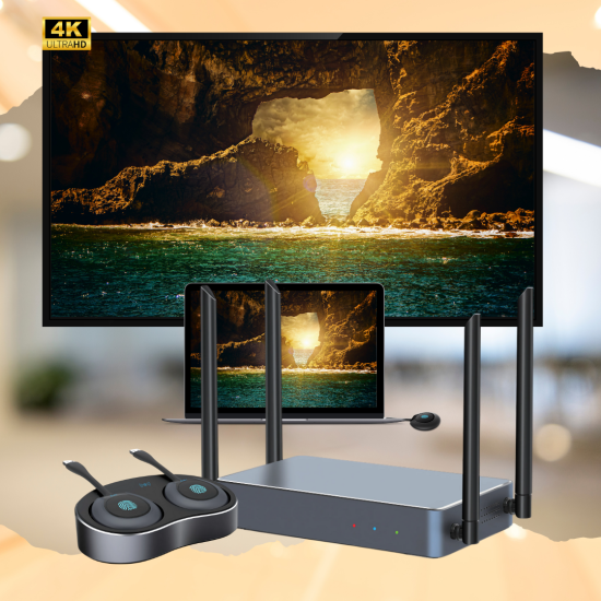 4K UHD Wireless Presentation system with max Nine input sources to the screen HS-WPS4K-9