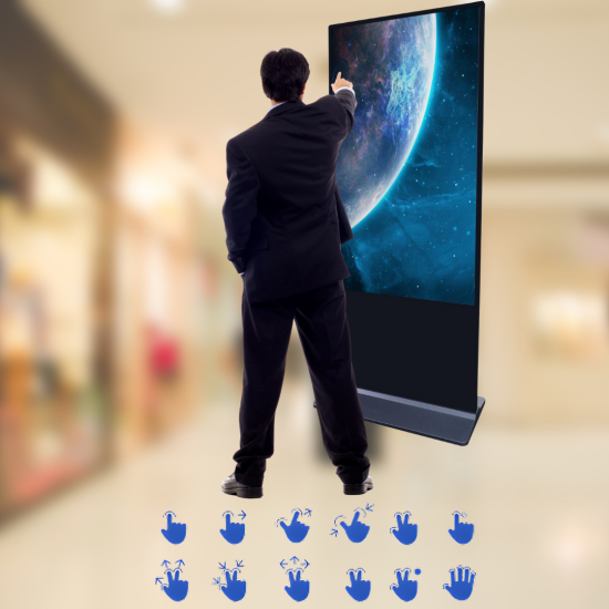 43" inch Floor Standing Digital Signage: HS-43KUPCAP