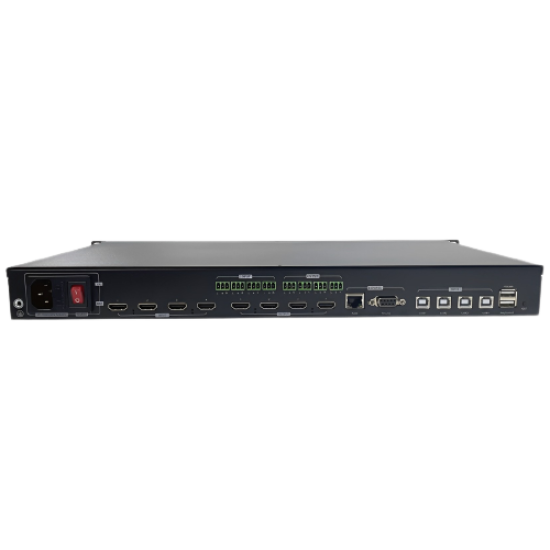 4x4 4k@60Hz Seamless Matrix Switcher with LCD/LED Video Wall and KVM Features